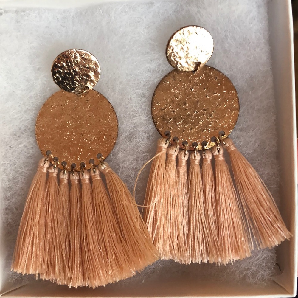 Blush fringe earrings